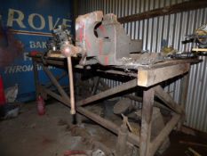 Engineers Work Bench Fitted With Engineering Vice