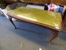 Mahogany Coffee Table with Leather Inlet Top