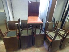 12 Dark Wood Dining Chairs with Upholstered Seats