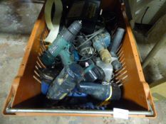 Box containing Assorted Cordless Tools