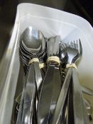 Box containing Approximately 145 Pieces of Stainless Steel Cutlery
