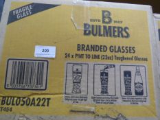 Box Containing 24 Branded Bulmers Glasses