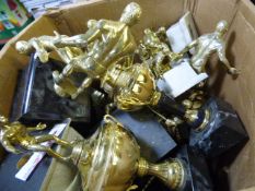 *Box of Assorted Sporting Trophies