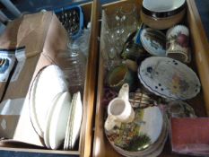 2 Drawers containing Toast Racks - Wall Plates - Glassware etc