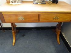 Mahogany Side Table with Drawers