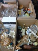 6 Boxes of Bric-a-Brac - Kitchenalia - Giraffes - Clowns etc