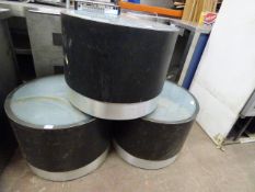 3 Circular Plate Glass Pedestals