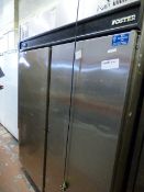 *Foster Stainless Steel Double Door Freezer - Untested