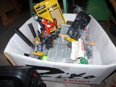 *Box containing Assorted Hand Tools - Extension Leads - Ironmongery etc