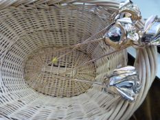 4 Gilt Roses in Wicker Basket