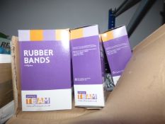 *Box containing 3 Boxes of Rubber Bands - Paper Trimmer & Laminator