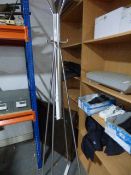 *Brushed Stainless Steel and White Hat & Coat Stand