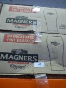 2 Boxes Containing 24 Branded Magners Pint Glasses