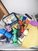 *Box containing Assorted Craft Material including Paints - Brushes - Electric Glue Gun etc