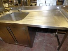Stainless Steel Commercial Sink Unit with Cupboard