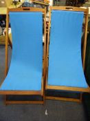 *Pair of Hardwood Framed Deck Chairs