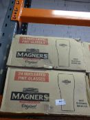 2 Boxes Containing 24 Branded Magners Pint Glasses
