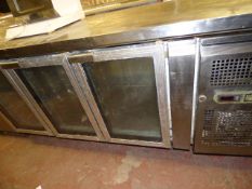 *Refrigerated Stainless Steel Preparation Counter Enclosed by 3 Glass Doors to Rear
