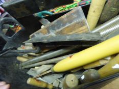 Bucket containing Laithe Tools Pipe Springs etc