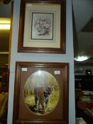 Framed Print Depicting a Tiger & Framed 3D Picture