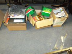 3 Boxes containing Books - including Recipe Books - Old Time Coin Collections etc