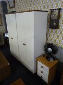 4 Piece Bedroom Suite comprising of 2 Wardrobes & 2 x 3 Drawer Bedside Cabinets  in Pine & White