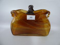 Piece of Amber Glass in the Form of a Purse