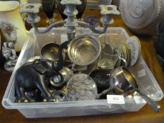 Box containing Assorted Silver Plated Ware etc