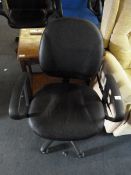 Black Leatherette Swivel Chair