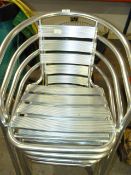 4 Tubular Aluminium Stackable Garden Chairs