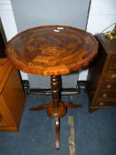 Circular Occasional Table with Inlaid Top