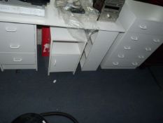 3 Piece Suite comprising of Chest of 5 Drawers - Desk & Small Cupboard