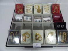 Tray of Assorted Keyrings & Cuff Links
