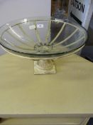 Glass Fruit Bowl with Metal Stand