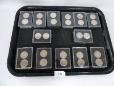 Tray containing 5 Sets of Collectable World Cup Coins & 8 Sets of Millenium Coins