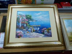 Oil Painting Depicting a Coastal Scene