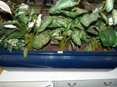 *Elongated Planter with Artifical Plant