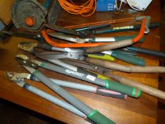 Assorted Hedge Sheers,Pruners, Bow Saws etc