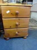 2 x 3 Drawer Pine Bedside Cabinets