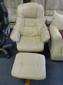 *Cream Leatherette Stressless Recliner