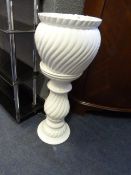 White Plant Pot on Stand