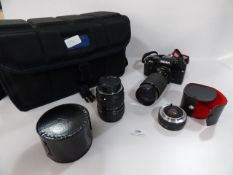 Padded Camera Bag containing Sigma Camera Kit that includes- Camera - Lenses - 3 Bodies &