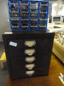 Small Metal Filing Unit & Plastic Units containing Stationery - Paperclips etc
