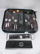 Tray of Assorted Wrist Watches with Leather Straps etc