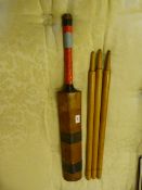 Cricket Bat with Wickets