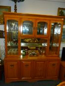 Light Oak Effect Display Unit over Sideboard