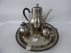 Stainless Steel Tea Service on Tray by Oueida