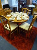 Light Oak Effect Dining Table with 4 Upholstered Chairs