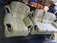 Floral 3 Seat Settee with Matching Easy Chair