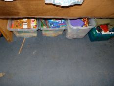 4 Boxes containing Assorted Children's Toys including Board Games - Books - Toy Cars etc